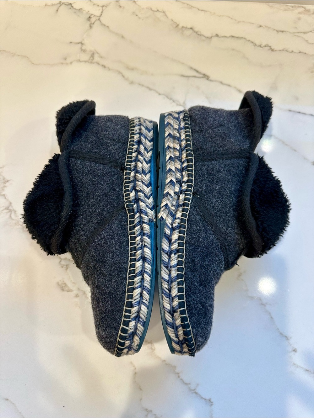 Toni Pons Gray Felt Faux Fur Espadrille Slipper Booties- Gorpcore/Cabin - Picture 6 of 7